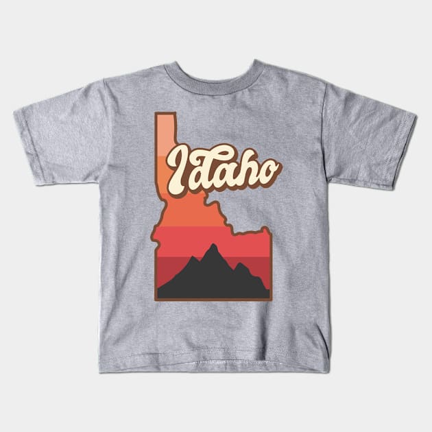 Idaho Retro Kids T-Shirt by SunburstGeo